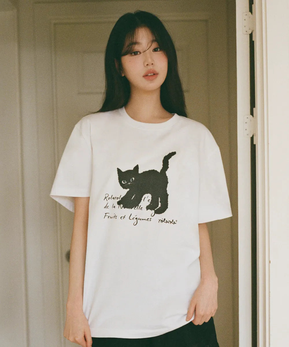 ROLA CAT FRIENDS LOOSE FIT T-SHIRT WHITE